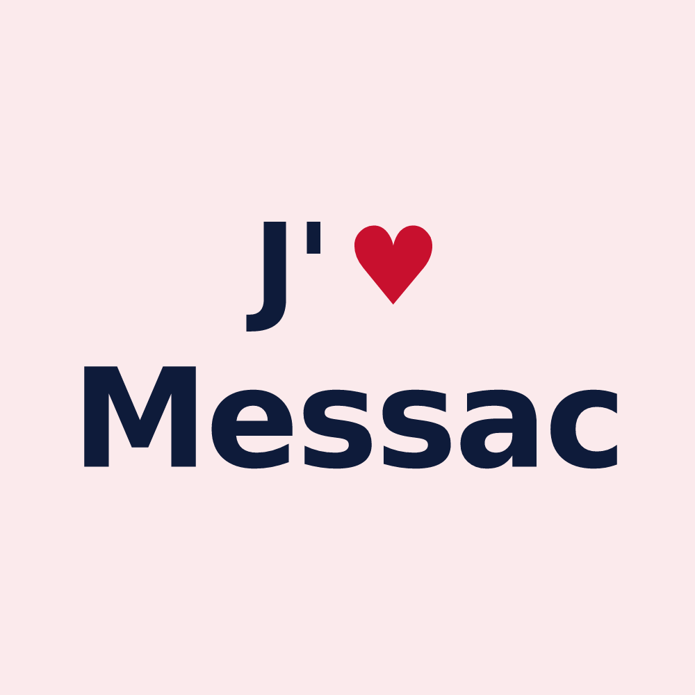 Magnet personnalisé Messac — design « J'aime Messac » imprimé sur le magnet