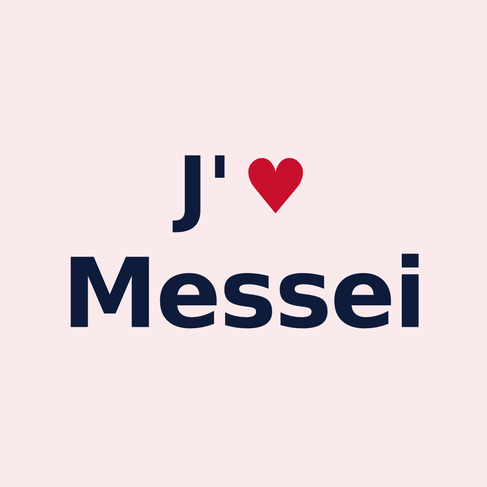 Magnet personnalisé Messei — design J'aime Messei