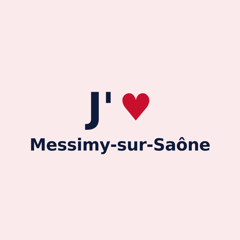Magnet personnalisé Messimy-sur-Saône — design « J'aime Messimy-sur-Saône » imprimé sur le magnet