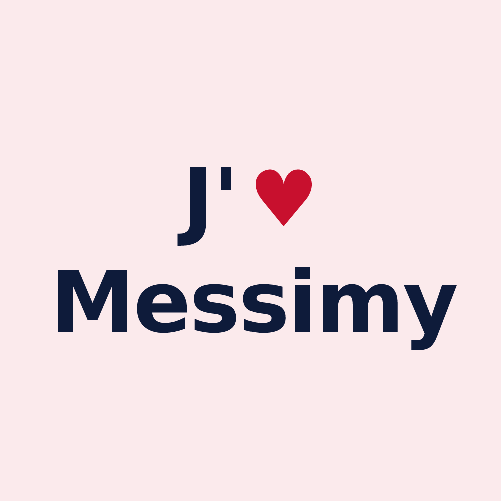 Magnet personnalisé Messimy — design J'aime Messimy