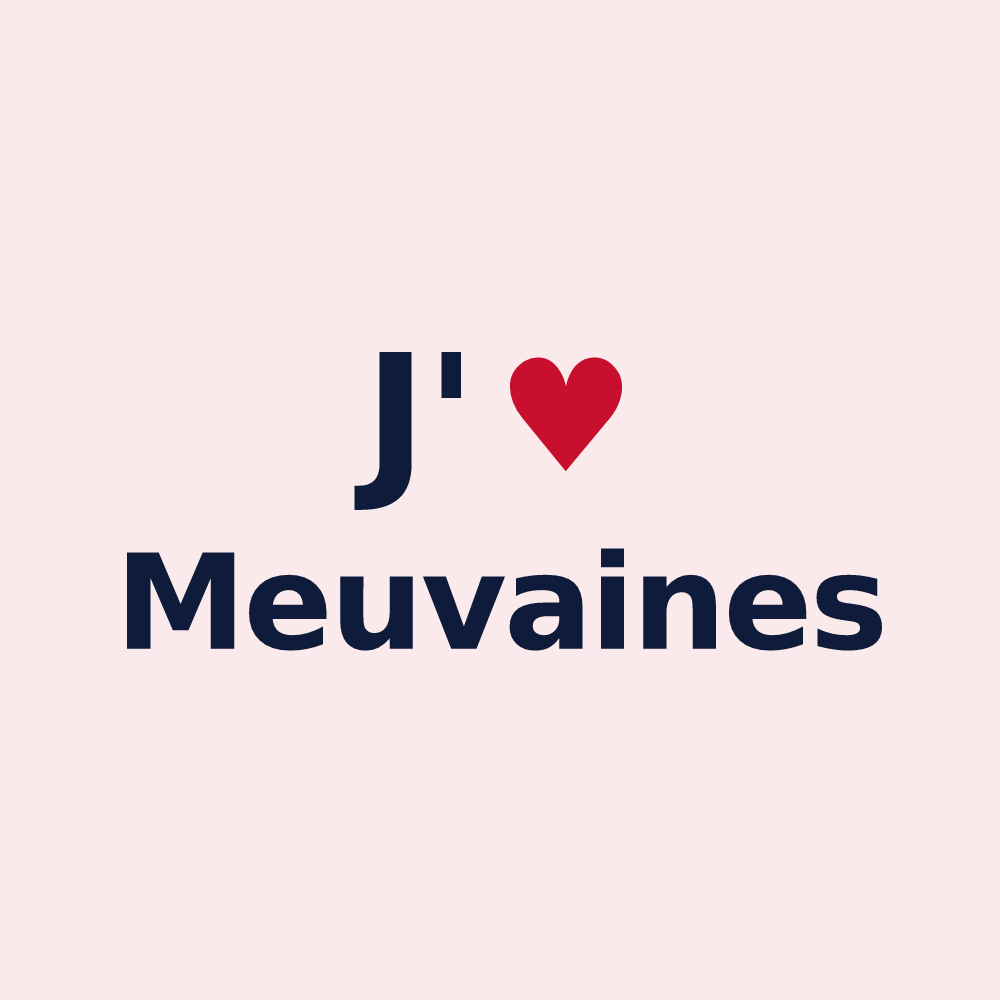 Magnet personnalisé Meuvaines — design « J'aime Meuvaines » imprimé sur le magnet