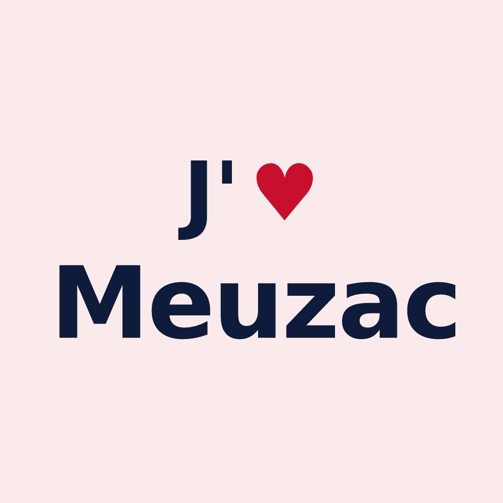 Magnet personnalisé Meuzac — design J'aime Meuzac