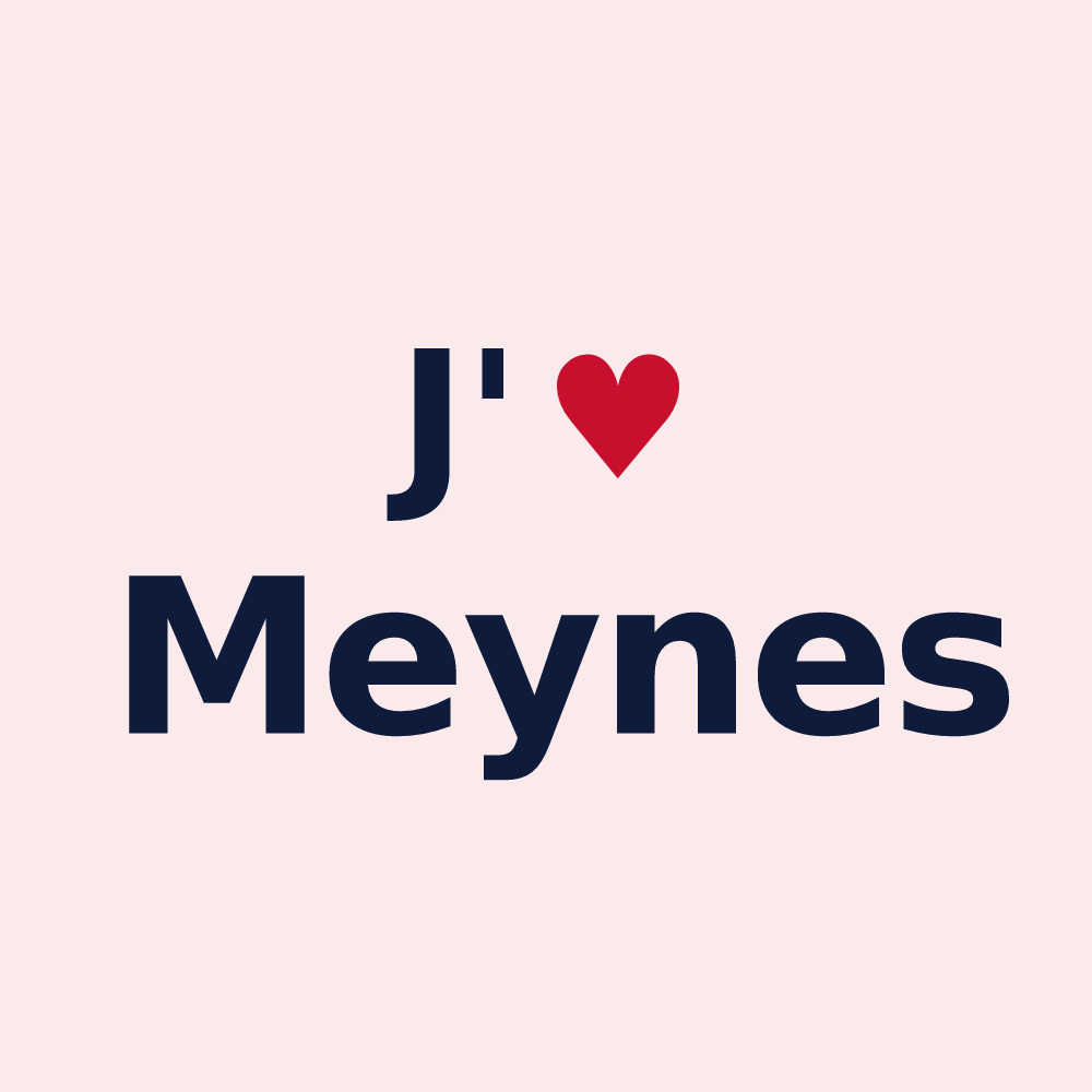 Magnet personnalisé Meynes — design J'aime Meynes