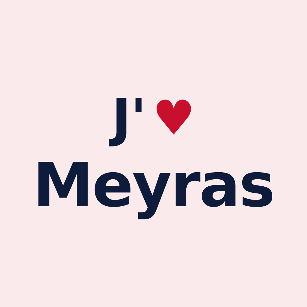 Magnet personnalisé Meyras — design J'aime Meyras