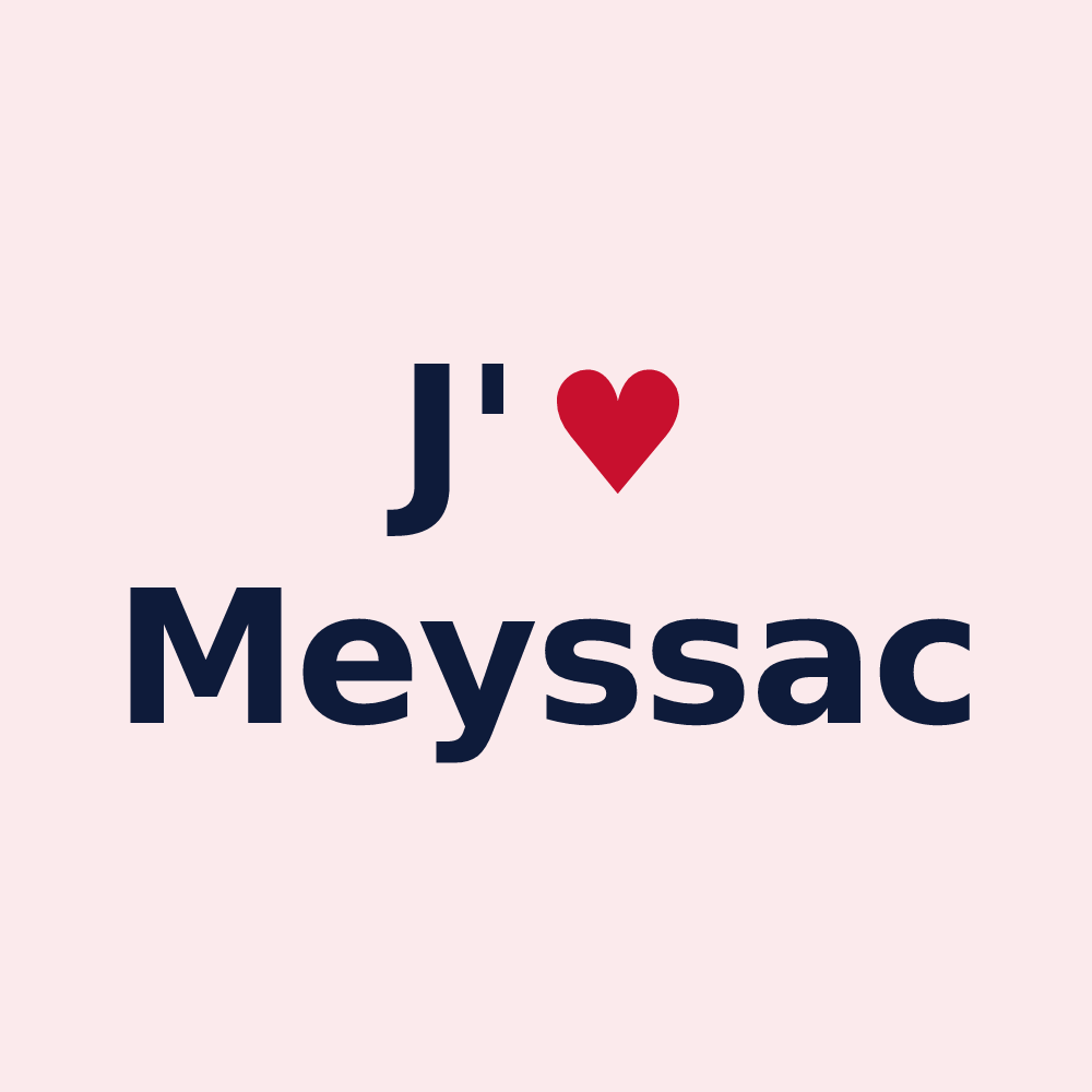 Magnet personnalisé Meyssac — design J'aime Meyssac