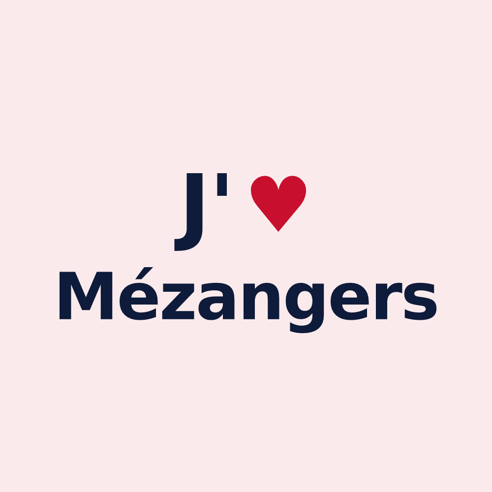 Magnet personnalisé Mézangers — design J'aime Mézangers
