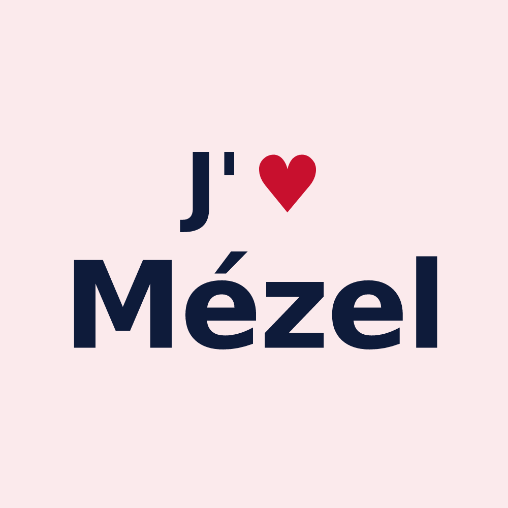 Magnet personnalisé Mézel — design J'aime Mézel