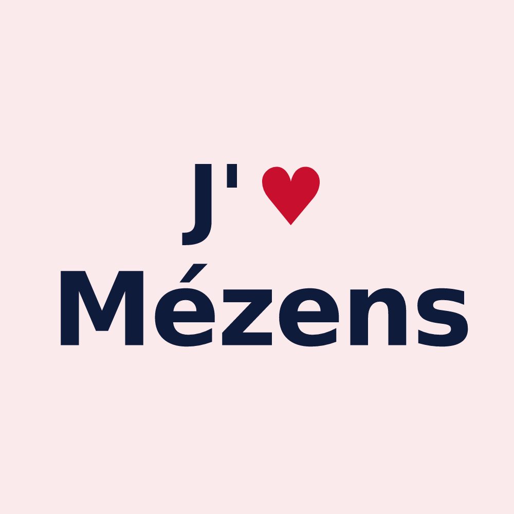 Magnet personnalisé Mézens — design J'aime Mézens