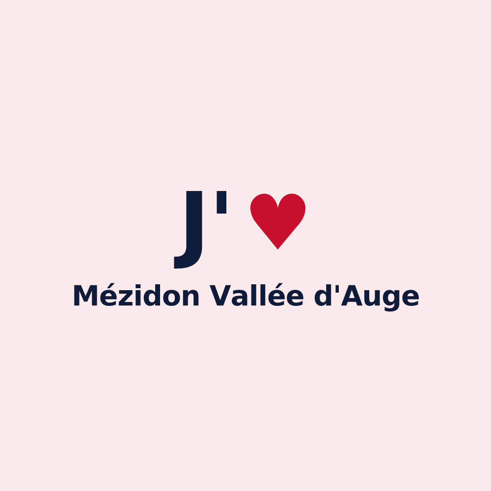 Magnet personnalisé Mézidon Vallée d'Auge — design J'aime Mézidon Vallée d'Auge