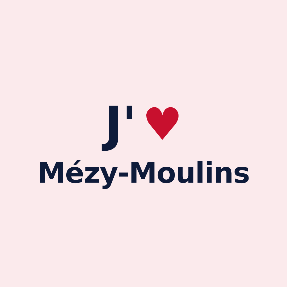 Magnet personnalisé Mézy-Moulins — design J'aime Mézy-Moulins