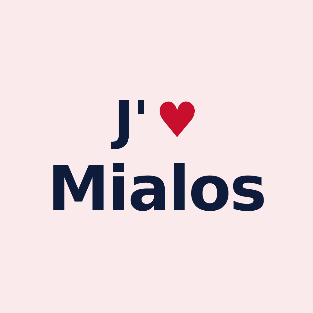 Magnet personnalisé Mialos — design J'aime Mialos