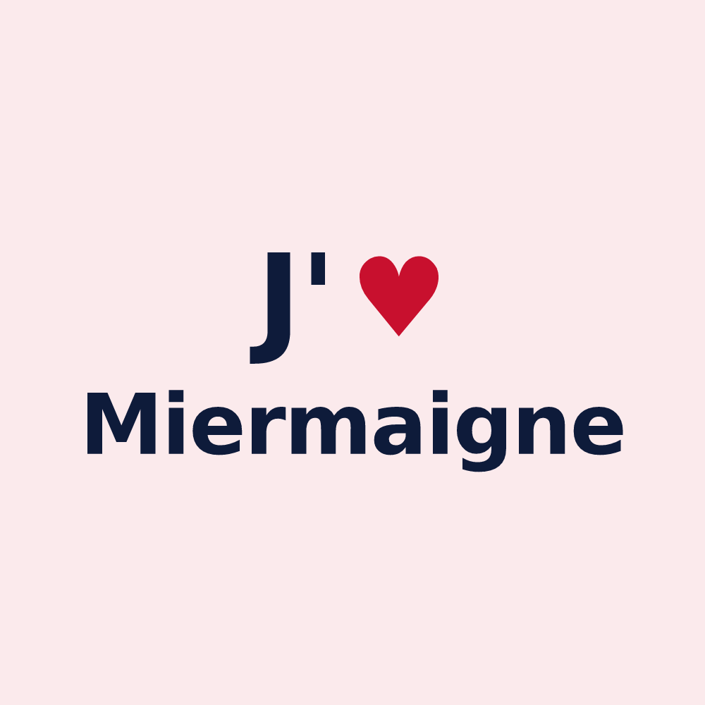 Magnet personnalisé Miermaigne — design « J'aime Miermaigne » imprimé sur le magnet