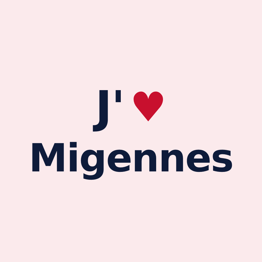Magnet personnalisé Migennes — design J'aime Migennes