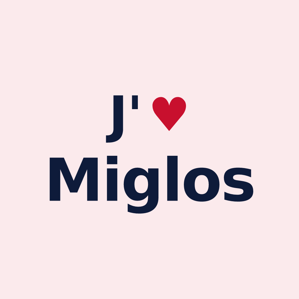 Magnet personnalisé Miglos — design J'aime Miglos