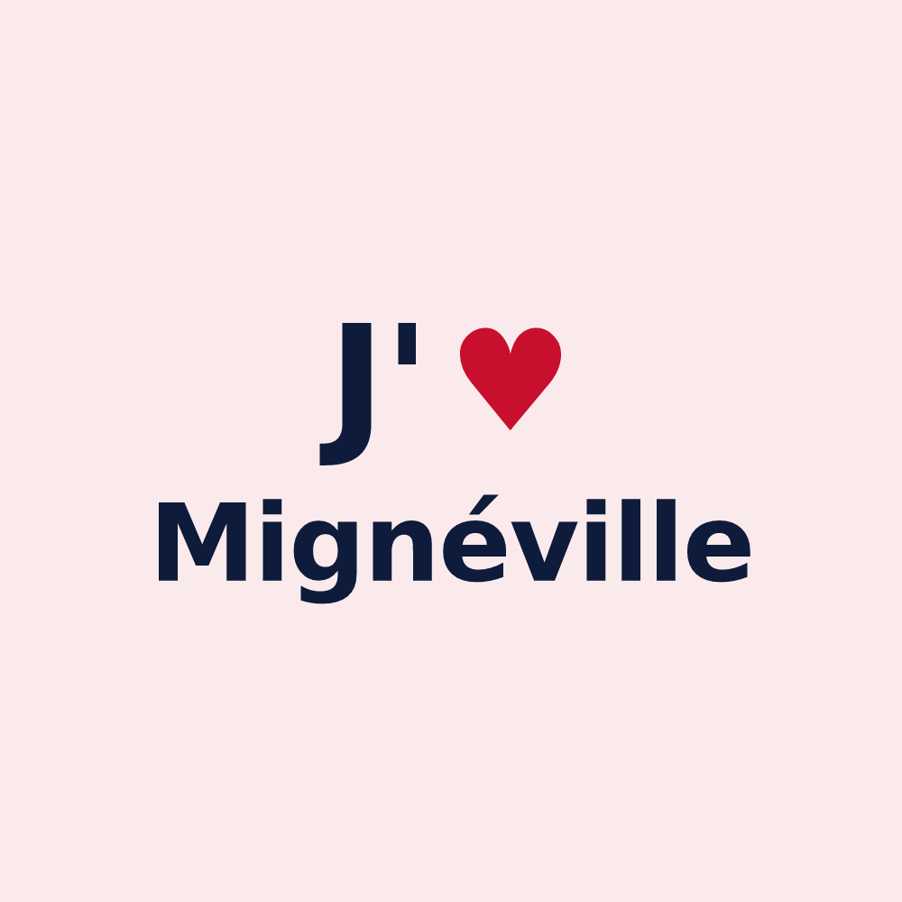 Magnet personnalisé Mignéville — design J'aime Mignéville