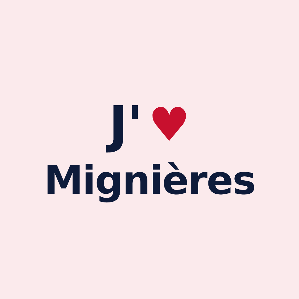 Magnet personnalisé Mignières — design « J'aime Mignières » imprimé sur le magnet