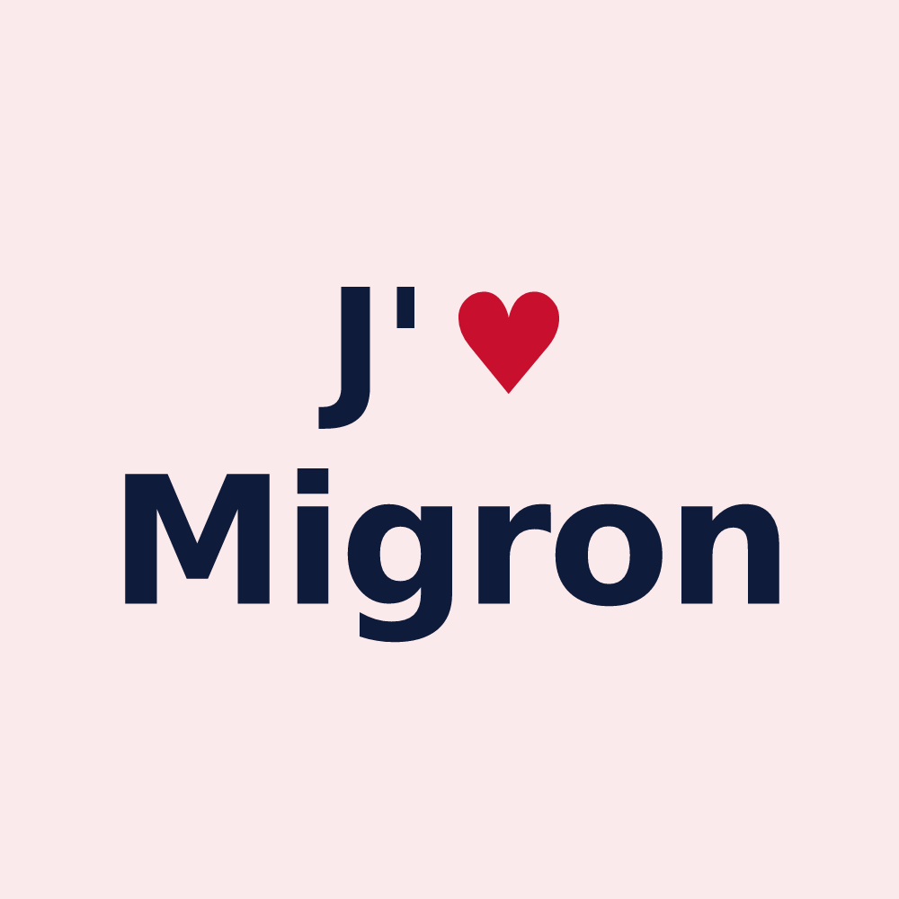 Magnet personnalisé Migron — design J'aime Migron