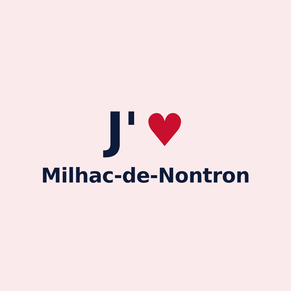 Magnet personnalisé Milhac-de-Nontron — design J'aime Milhac-de-Nontron