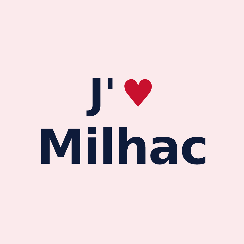 Magnet personnalisé Milhac — design J'aime Milhac