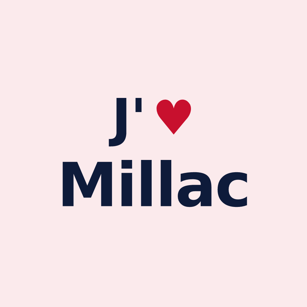 Magnet personnalisé Millac — design J'aime Millac