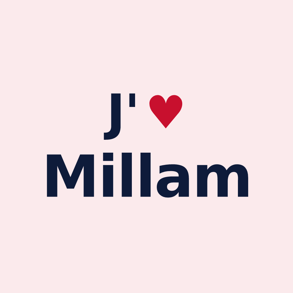 Magnet personnalisé Millam — design J'aime Millam
