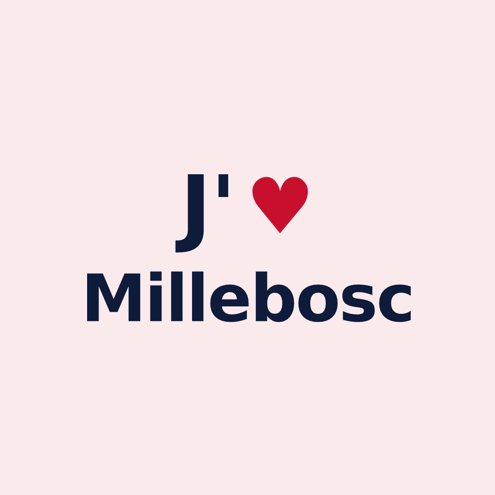 Magnet personnalisé Millebosc — design J'aime Millebosc