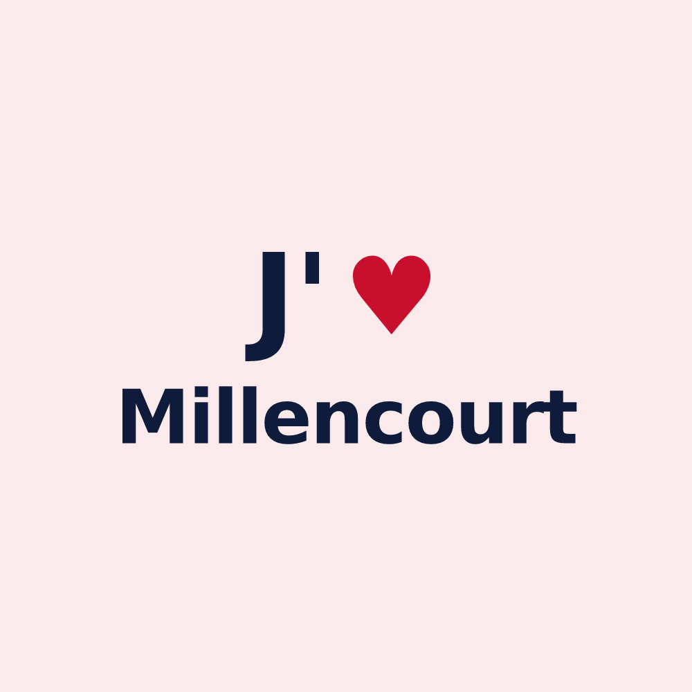 Magnet personnalisé Millencourt — design J'aime Millencourt