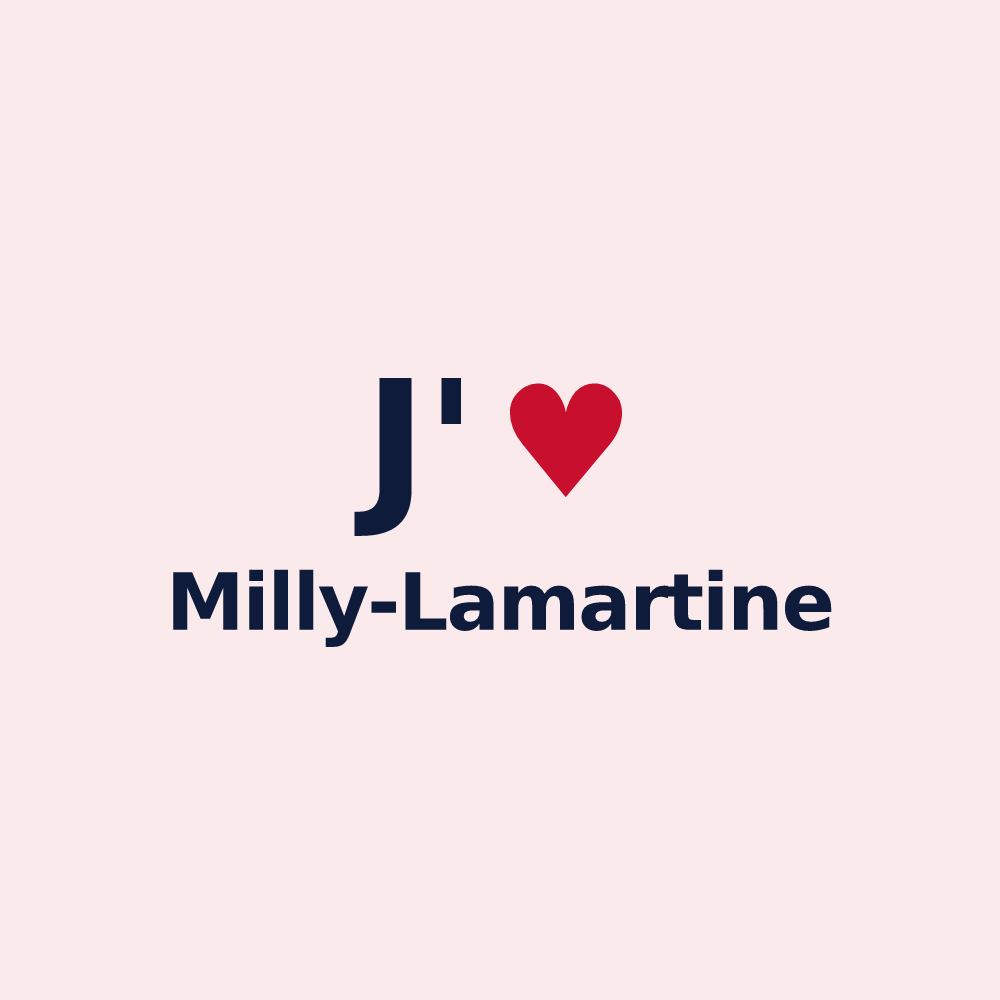 Magnet personnalisé Milly-Lamartine — design J'aime Milly-Lamartine