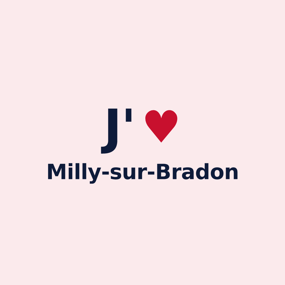 Magnet personnalisé Milly-sur-Bradon — design J'aime Milly-sur-Bradon