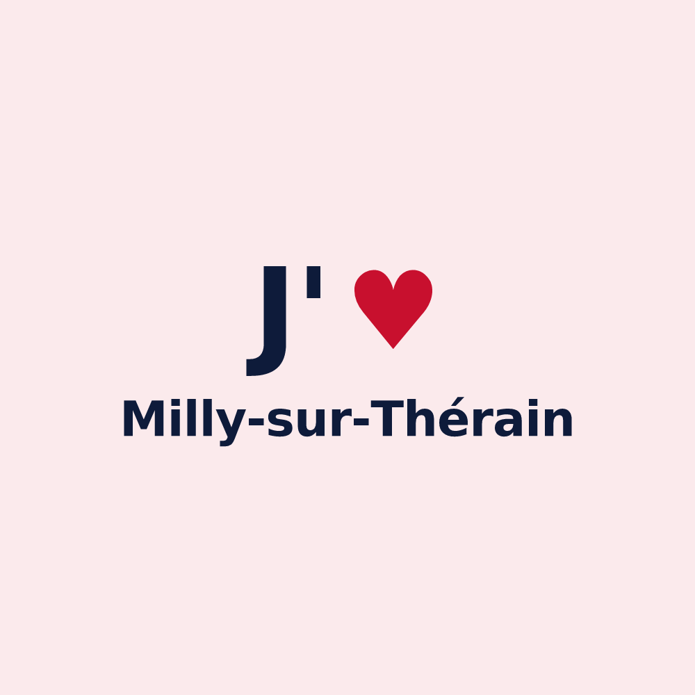 Magnet personnalisé Milly-sur-Thérain — design J'aime Milly-sur-Thérain