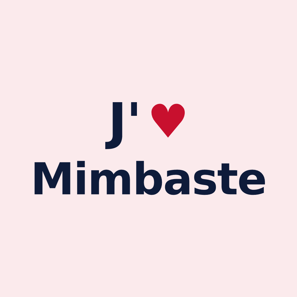 Magnet personnalisé Mimbaste — design J'aime Mimbaste