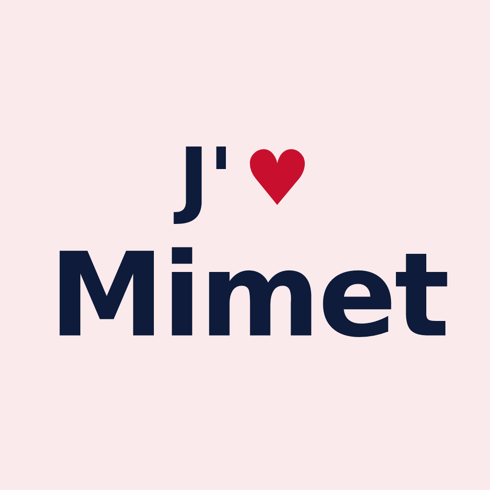 Magnet personnalisé Mimet — design J'aime Mimet