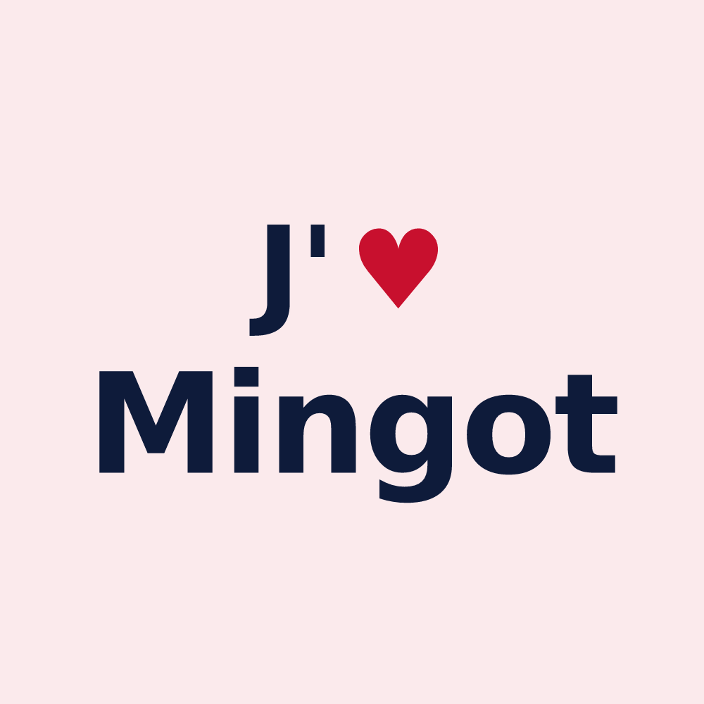 Magnet personnalisé Mingot — design J'aime Mingot