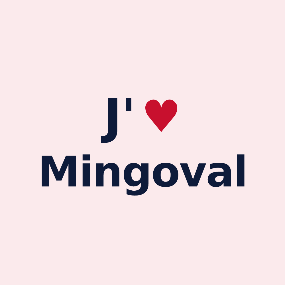 Magnet personnalisé Mingoval — design J'aime Mingoval