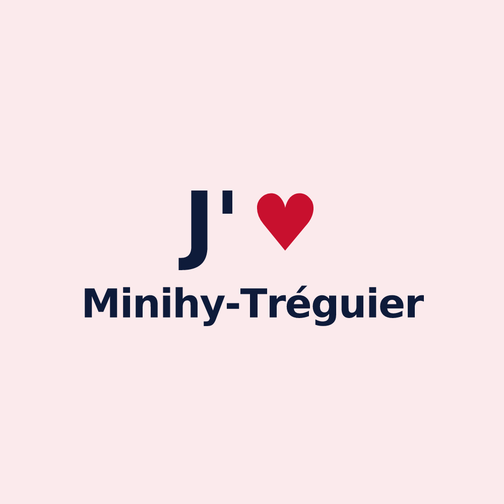 Magnet personnalisé Minihy-Tréguier — design J'aime Minihy-Tréguier