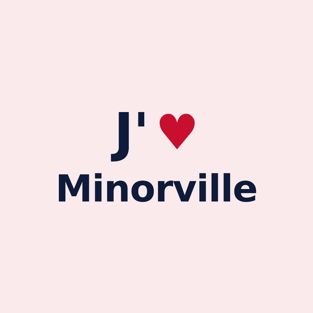 Magnet personnalisé Minorville — design J'aime Minorville