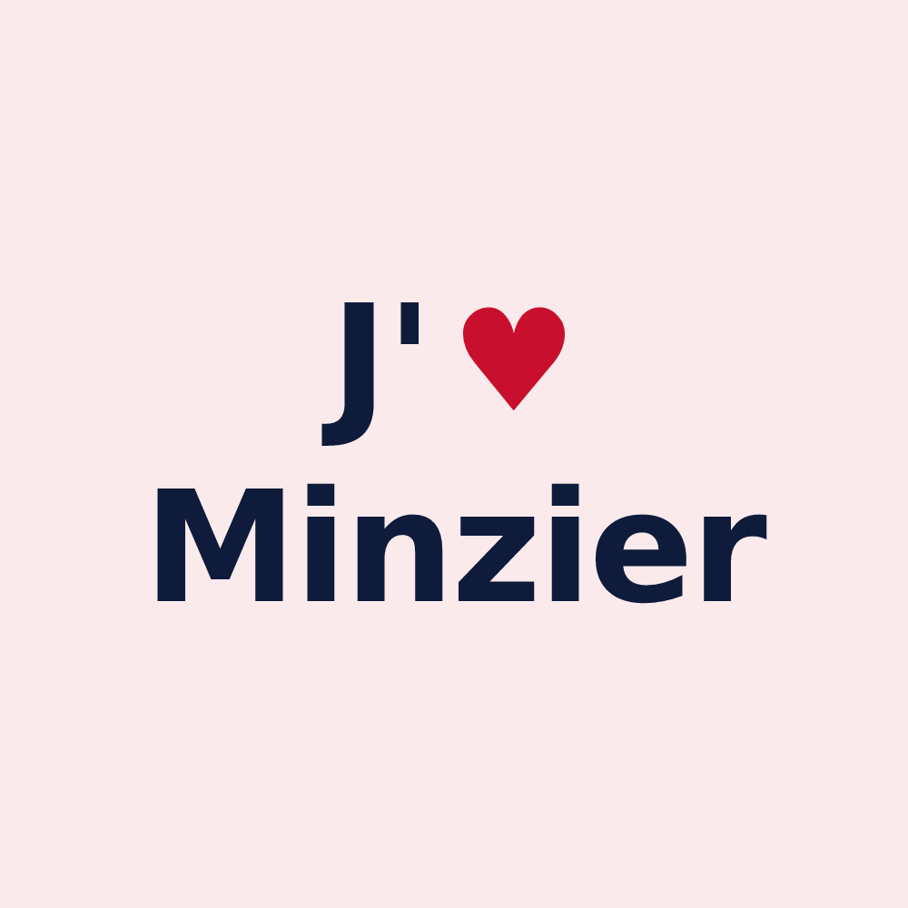 Magnet personnalisé Minzier — design J'aime Minzier