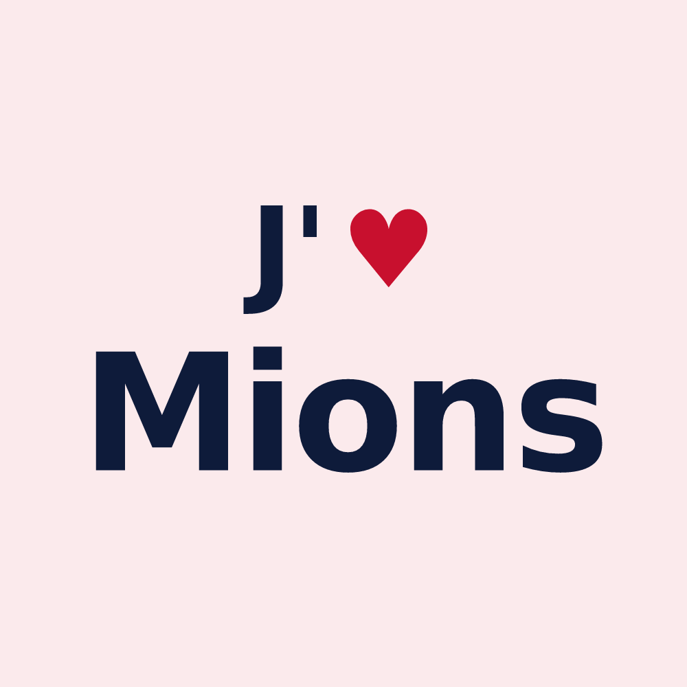 Magnet personnalisé Mions — design J'aime Mions