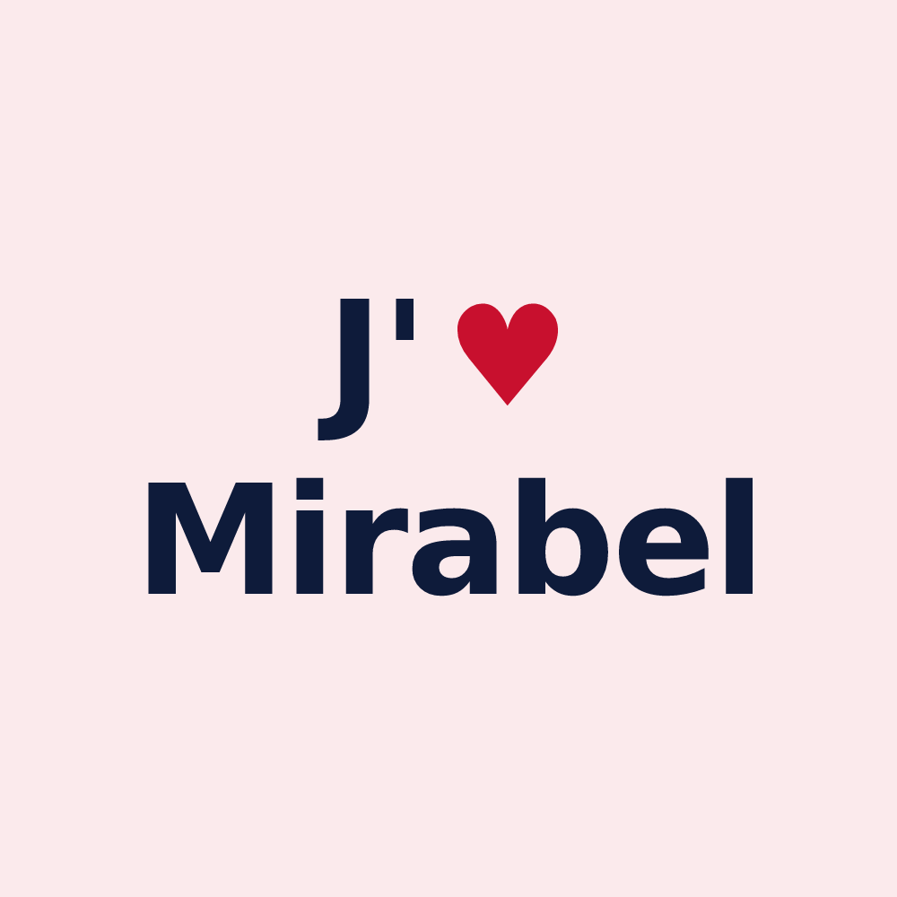 Magnet personnalisé Mirabel — design J'aime Mirabel