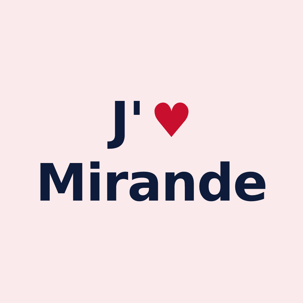 Magnet personnalisé Mirande — design J'aime Mirande