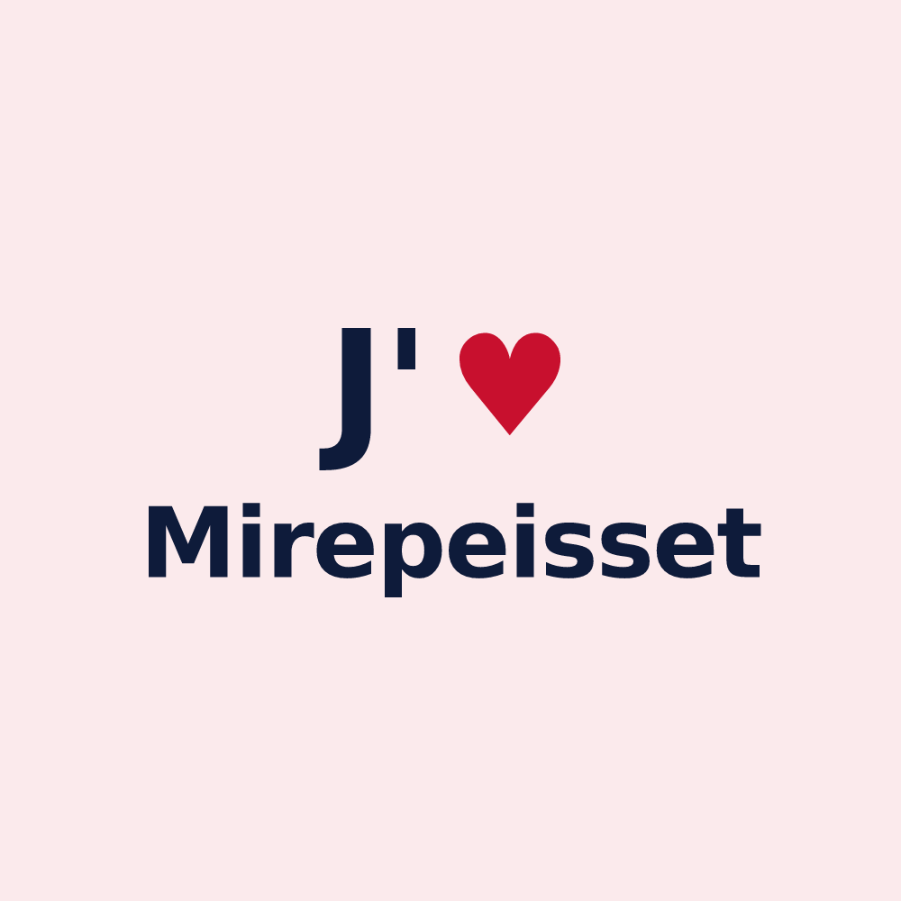 Magnet personnalisé Mirepeisset — design J'aime Mirepeisset