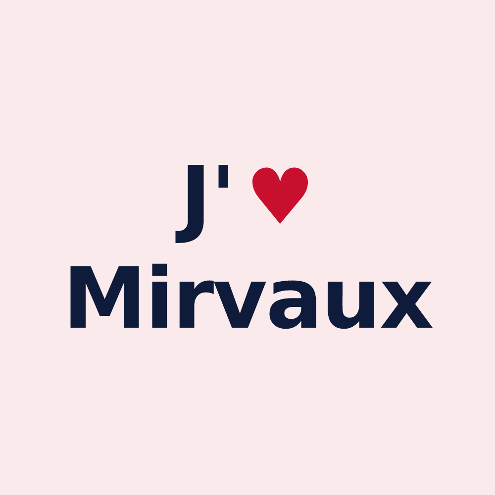Magnet personnalisé Mirvaux — design J'aime Mirvaux