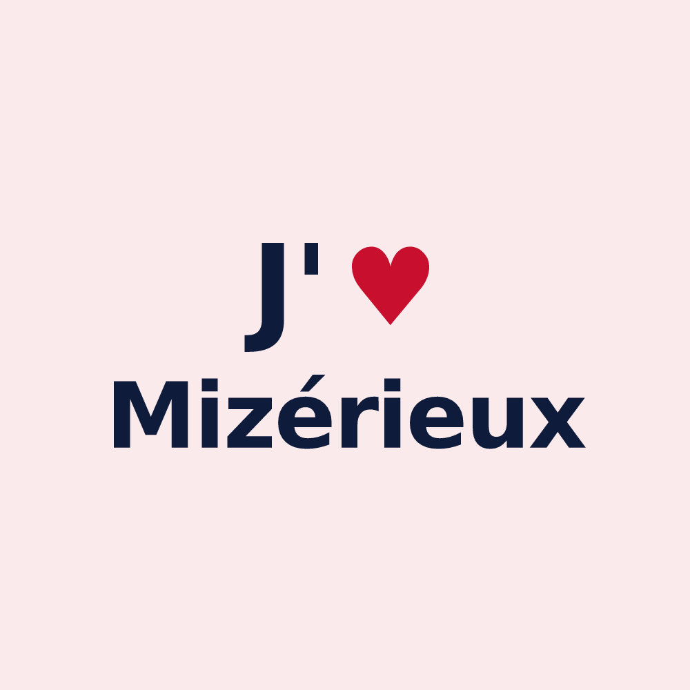 Magnet personnalisé Mizérieux — design J'aime Mizérieux