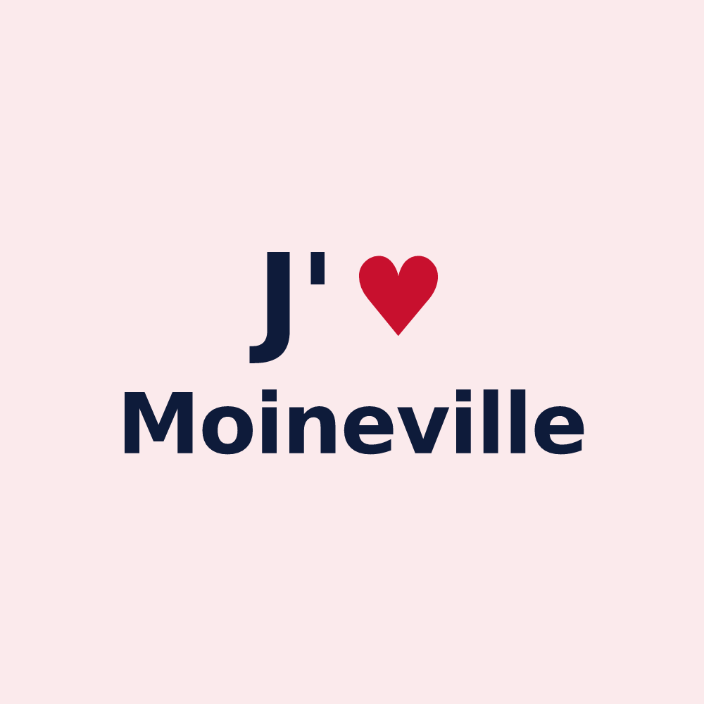 Magnet personnalisé Moineville — design « J'aime Moineville » imprimé sur le magnet