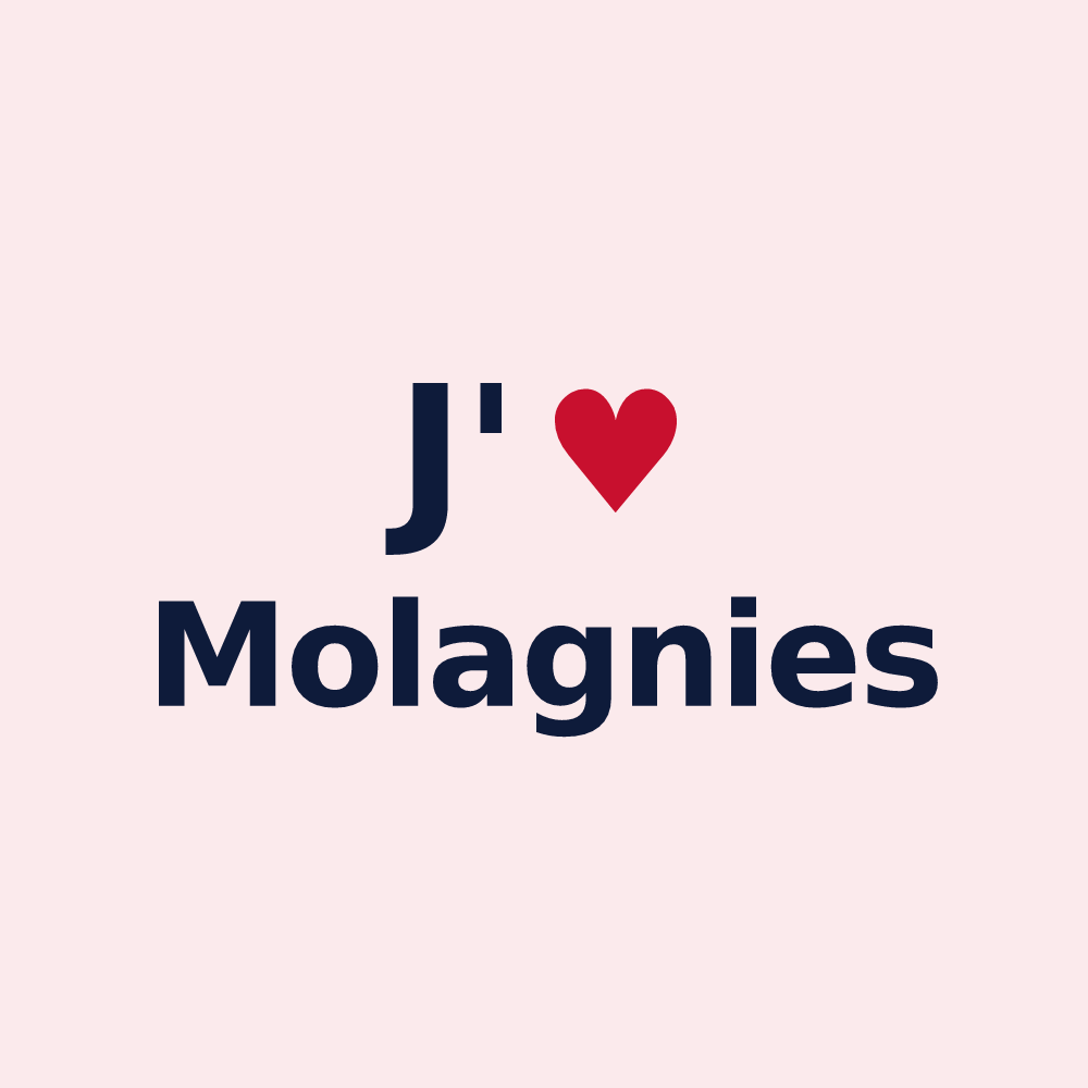 Magnet personnalisé Molagnies — design J'aime Molagnies