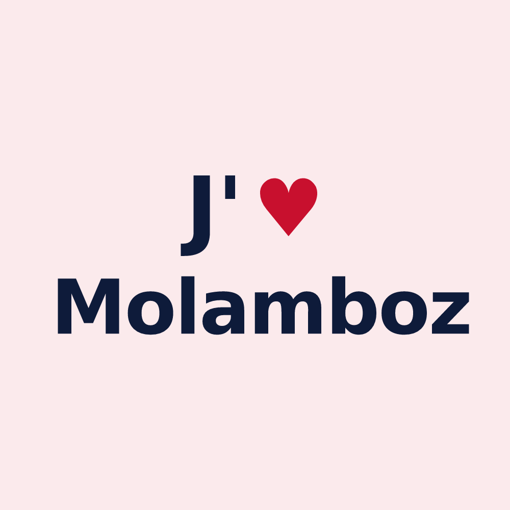 Magnet personnalisé Molamboz — design J'aime Molamboz