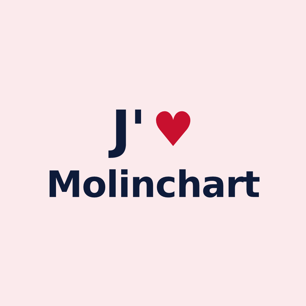 Magnet personnalisé Molinchart — design J'aime Molinchart