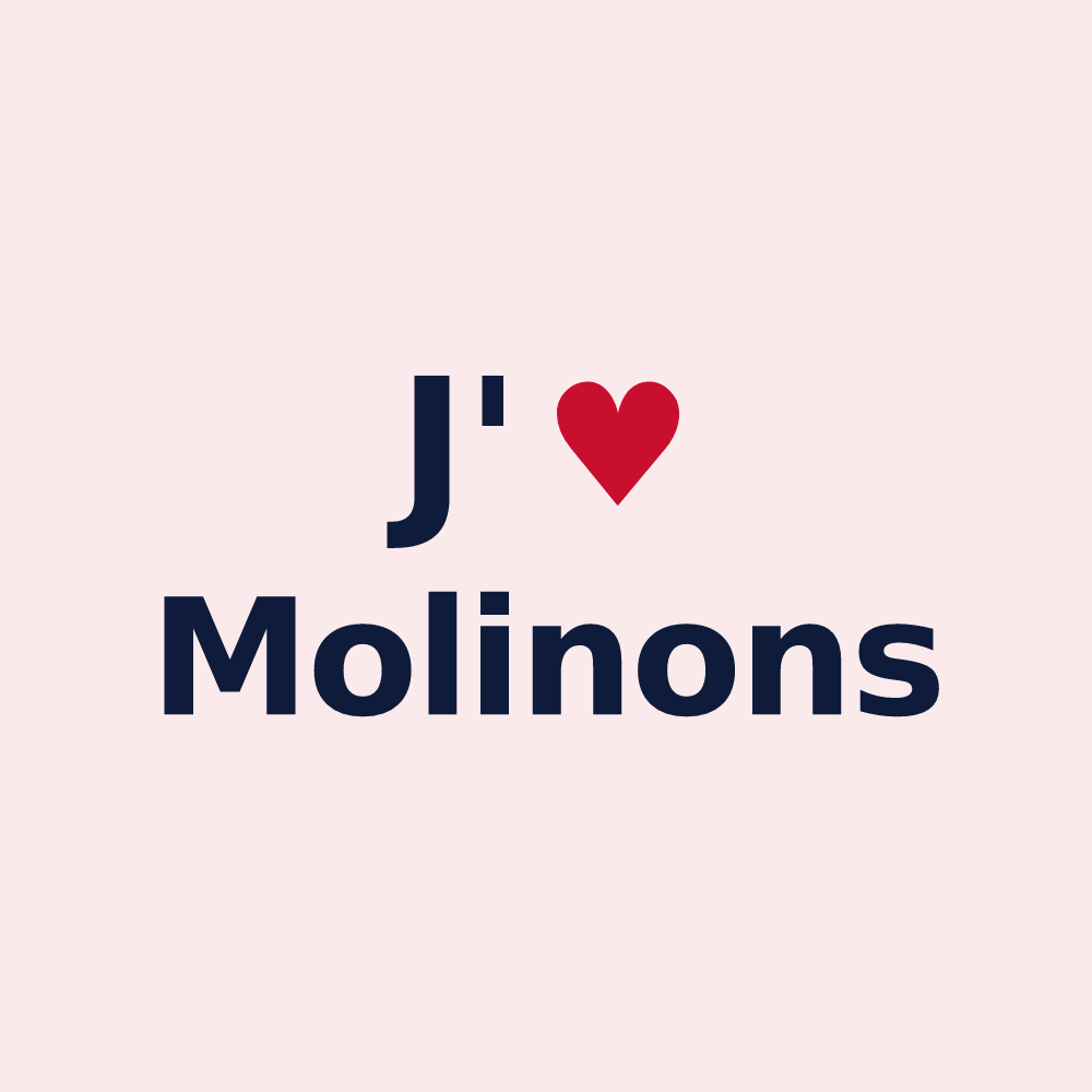 Magnet personnalisé Molinons — design J'aime Molinons