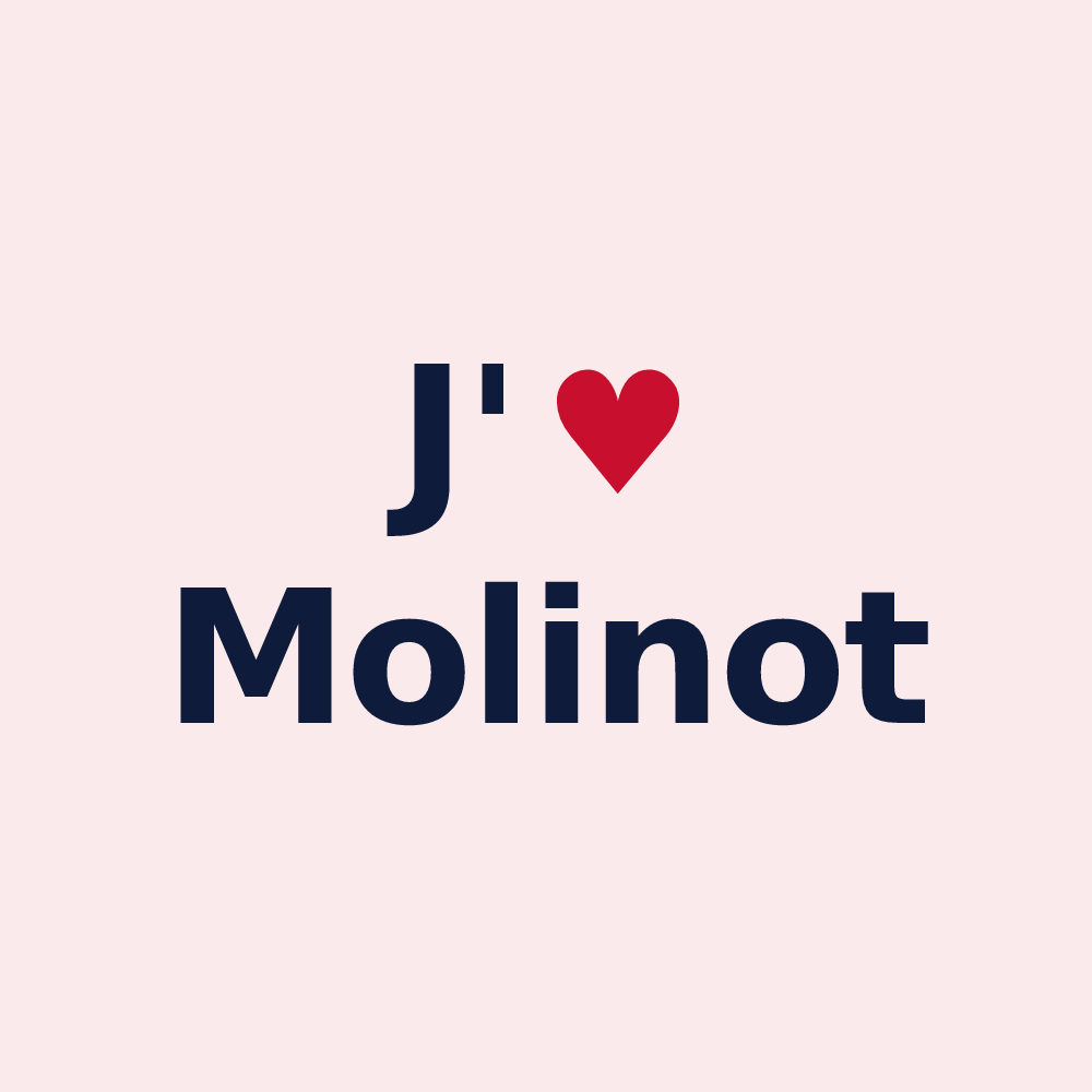Magnet personnalisé Molinot — design J'aime Molinot