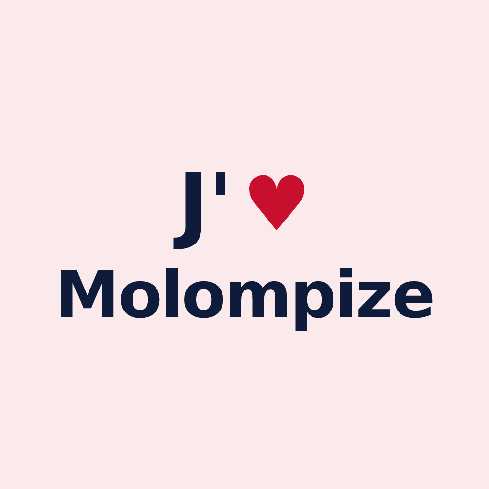 Magnet personnalisé Molompize — design J'aime Molompize